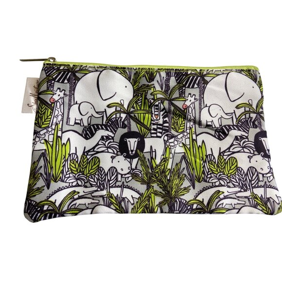 Shea Moisture Safari Print Small Zippered Pouch 8in x 5in Makeup Change Bag - Picture 1 of 7